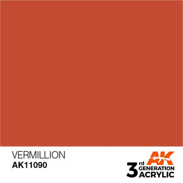 AK Interactive AK11090 Vermillion Acrylic Paint 17ml (3rd Generation)